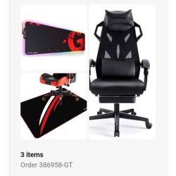 Gt-racing Gaming Chair, Floor Mat and Mouse Pad