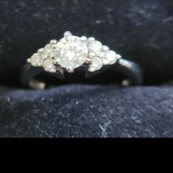 Engagement Ring 14 K white Gold 