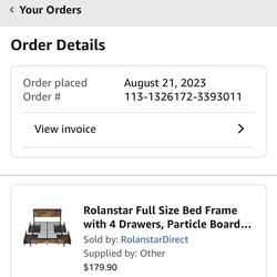 Full size bed Frame With Storage
