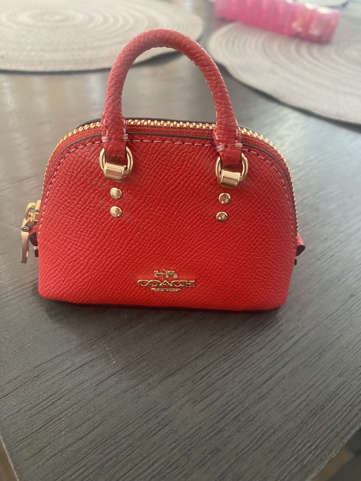 Coach Mini Satchel Coin Keychain