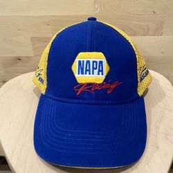 NAPA Racing NASCAR Cup Mesh Hat Team Adjustable Blue Yellow Cap