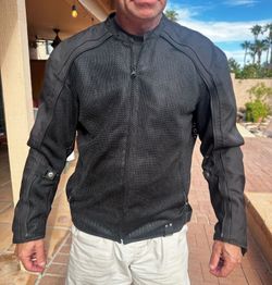 Power Trip Armored Mesh Motorcycle Jacket – Black – Removable Back Protector