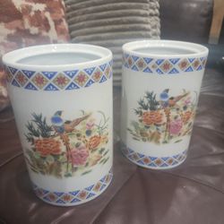 Black Face Love Bird Vases