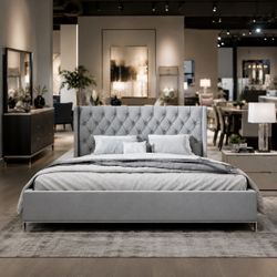 King bed grey new