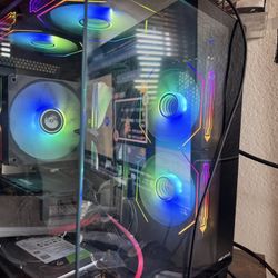gaming desktop with rgb glass case