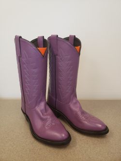 Purple Leather Cowboy Boots 