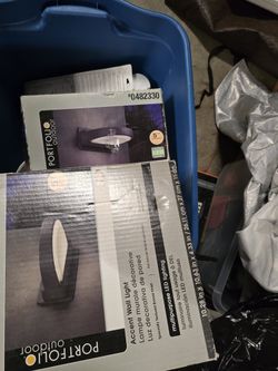 Two Outdoor Portfolio LED Lamps.