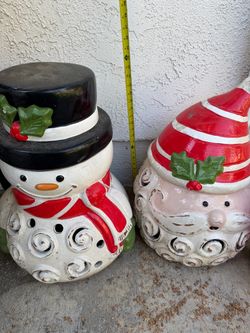 Santa and Snowman Christmas Luminary Set