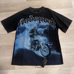 BLACK MOTORCYCLE GODSPEED T SHIRT