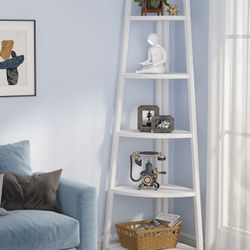 5Tier White Corner Storage Rack, Floor-l
