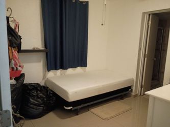 Mattress on Rolling Bed Frame