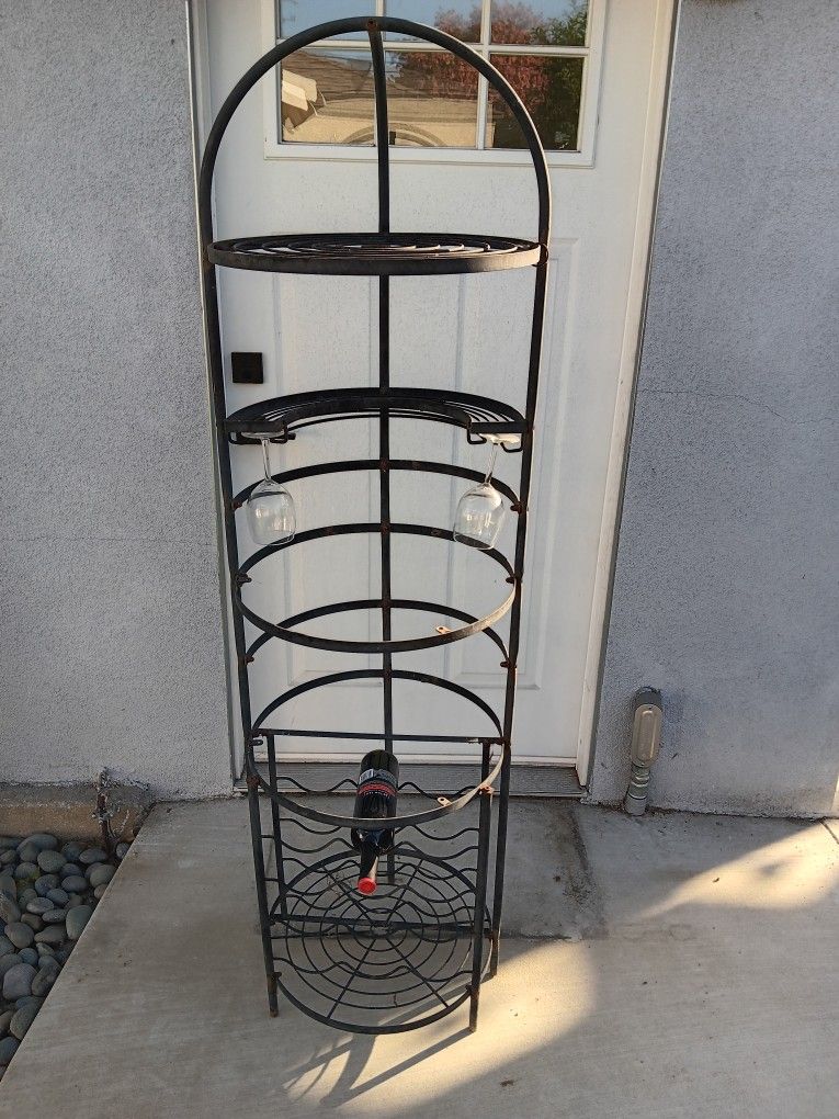 Black Metal Wine Rack
