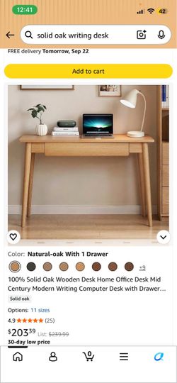 Solid Oak writing desk