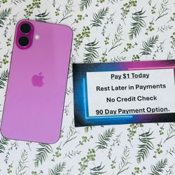 APPLE IPHONE 16 128GB UNLOCKED.  FREE SMARTWACH/ HEADPHONES. PAY $1 TODAY  REST IN  PAYMENTS.  NO  CREDIT NEEDED  FINANCING 