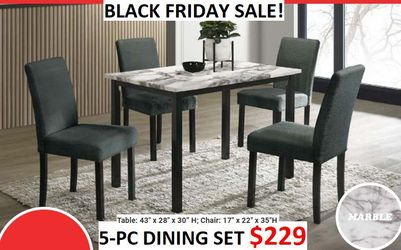 FAUX MARBLE TOP 5-PC DINING SET BLACK FRIDAY SALE!