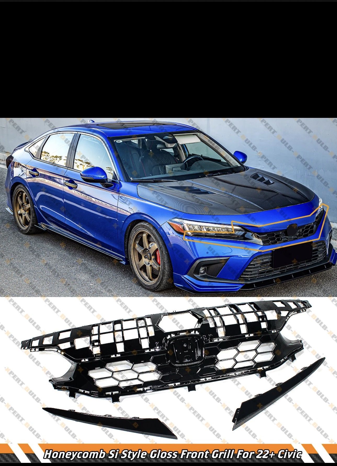 2022 Civic Si Honey Comb Grill