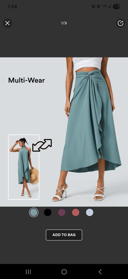 Breezeful™ High Waisted Wrapped Tie Back Quick Dry Skirt