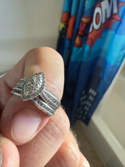 14KT White Gold Diamond Ring Set