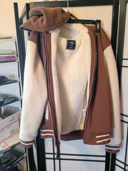 ROK Sherpa-Lined Varsity Hoodie Jacket XL