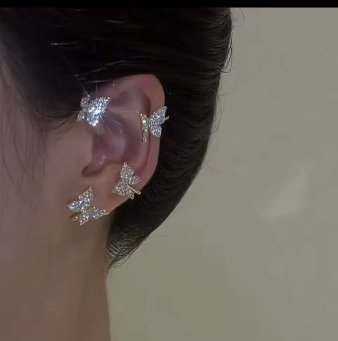 Silver Plated Metal Leaf Butterfly Clip Earrings