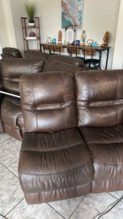 Brown sofa couch
