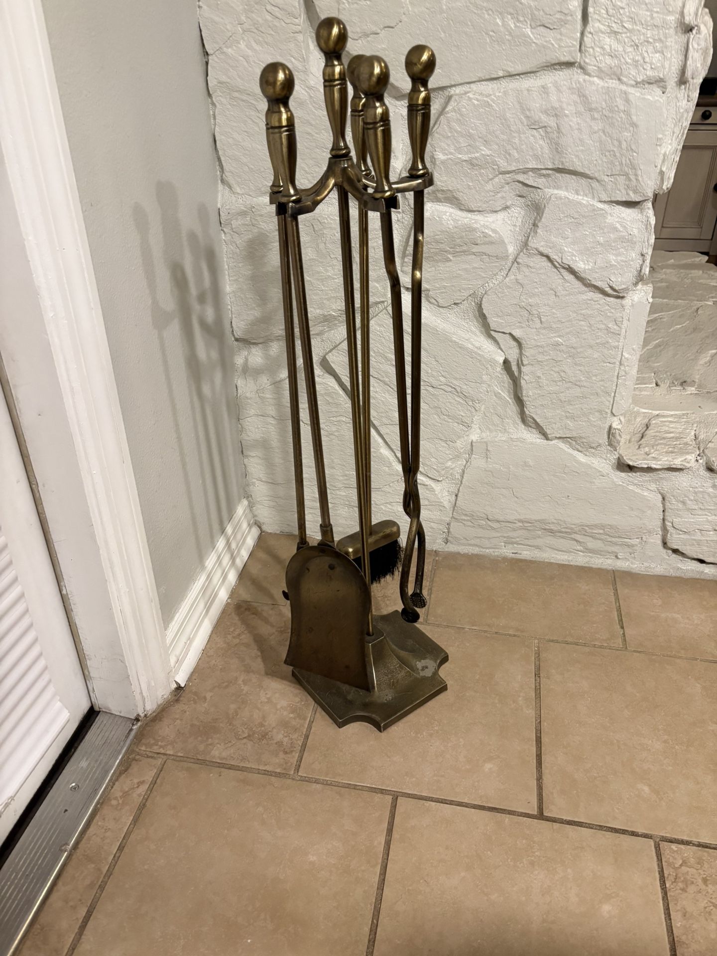 Brass Fireplace Set