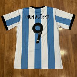 Sergio Aguero Autographed Argentina Jersey Beckett Authenticated 