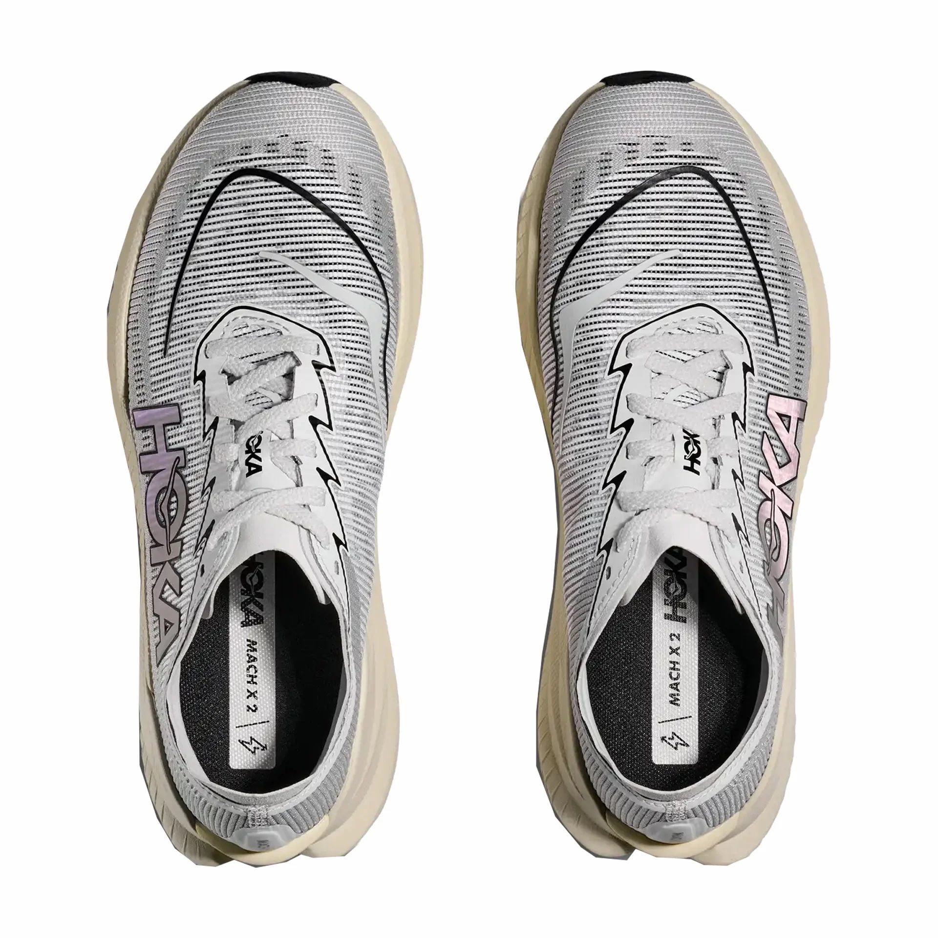 HOKA Mach X 2 Running Shoe - White/Cosmic Grey (Men 9US) Mach X2 in White/Cosmic Grey ~ Windthrow main image 2