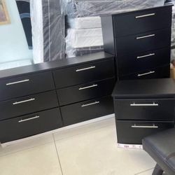 Dresser , Chest And 1 Nightstand - Cómoda, Gavetero Y 1 Mesita De Noche 