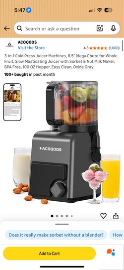 Brand New 3-in-1 Cold Press Juicer – Large Feed Chute