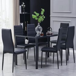 7 Pieces Modern Dining Table Set