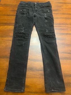 Black Distressed Moto Skinny Jeans