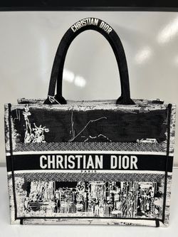 Dior Canvas Embroidered Medium Book Tote (H)