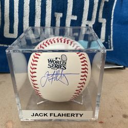 Los Angeles Dodgers Jack Flagerty Autographed World Series Baseball