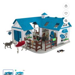 Breyer animal hospital, stable and truck with trailer