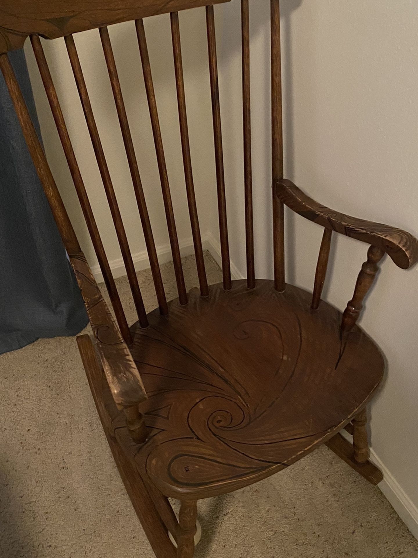 Simple wooden rocking chair