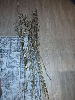 Gold Painted Decorative Branches Bundle