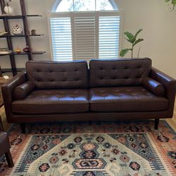 Brown Leather Couch Modern 