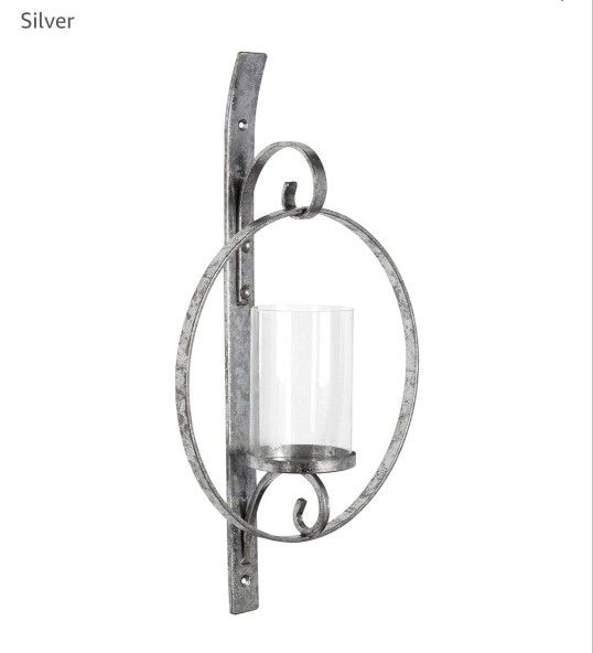 Silver Metal Candle Holder Sconces