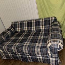 Blue Plaid Couch