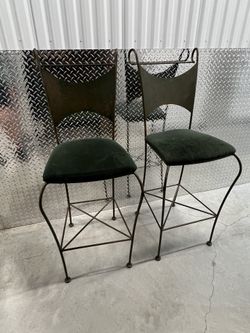 Two Tall Iron Stools