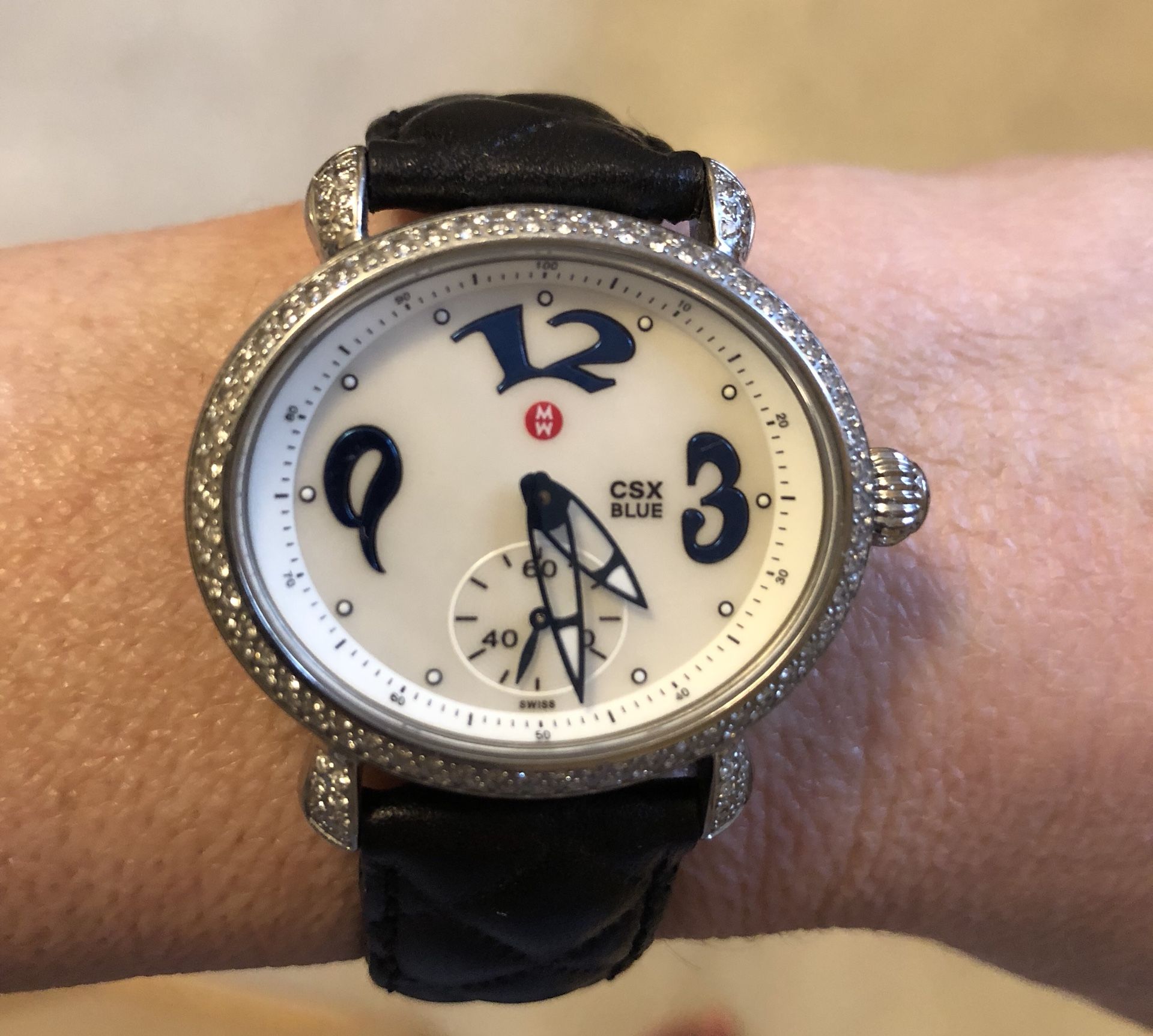 MICHELE CSX BLUE MW03E01 150 FULL CUT DIAMONDS WRISTWATCH