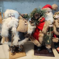 3 19" Santa Claus, And The One On Fare Right Is A Christmas Top These Things Things Are Made Very Well $75.00