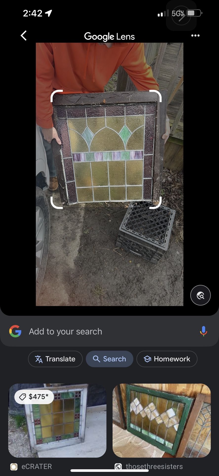 Antique Lead Stain glass Window Beautiful