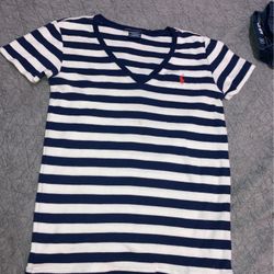 Ralph Lauren Navy & White Stripped T-shirt