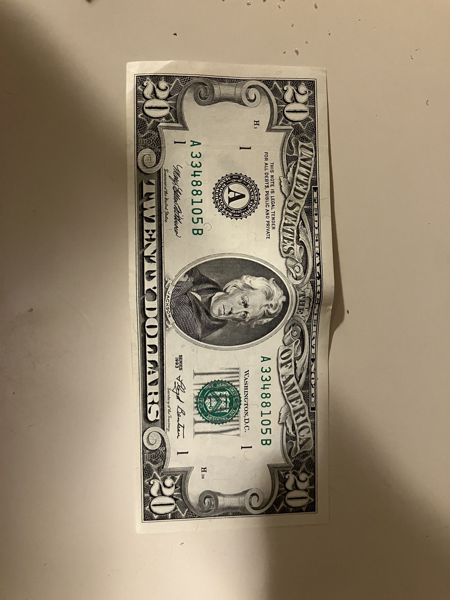 Old $20 Dollar Bill