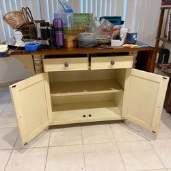 Farmhouse Mobile Kitchen Island / Bar Set