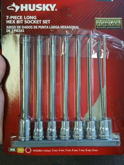 7 piece long hex bit socket set 3/8