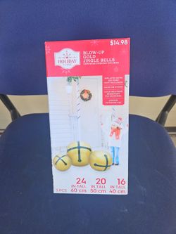 Holiday Time Blow-Up Gold Jingle Bells 3-Pack