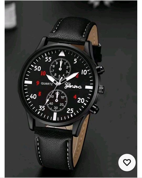 Geneva Men Round Pointer Quartz Watch